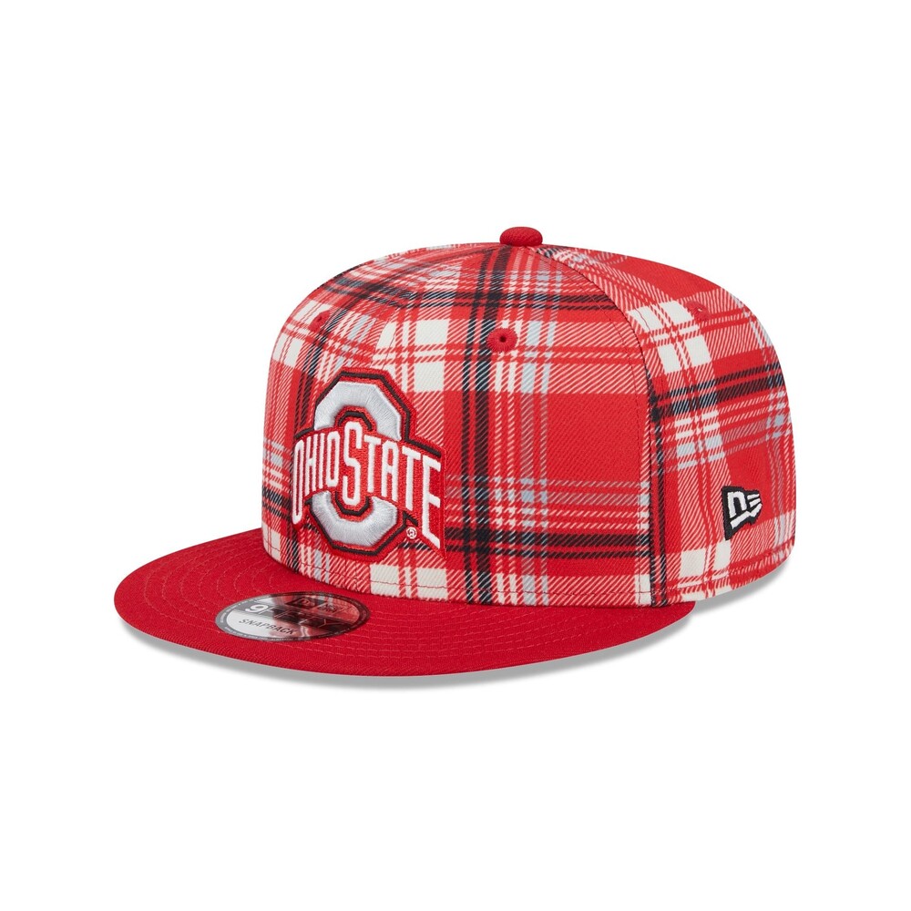 New Era Ohio State Buckeyes Plaid 9FIFTY Snapback Hat - One Size